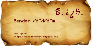 Bender Ádám névjegykártya