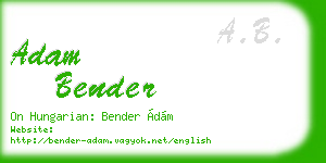adam bender business card