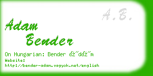 adam bender business card